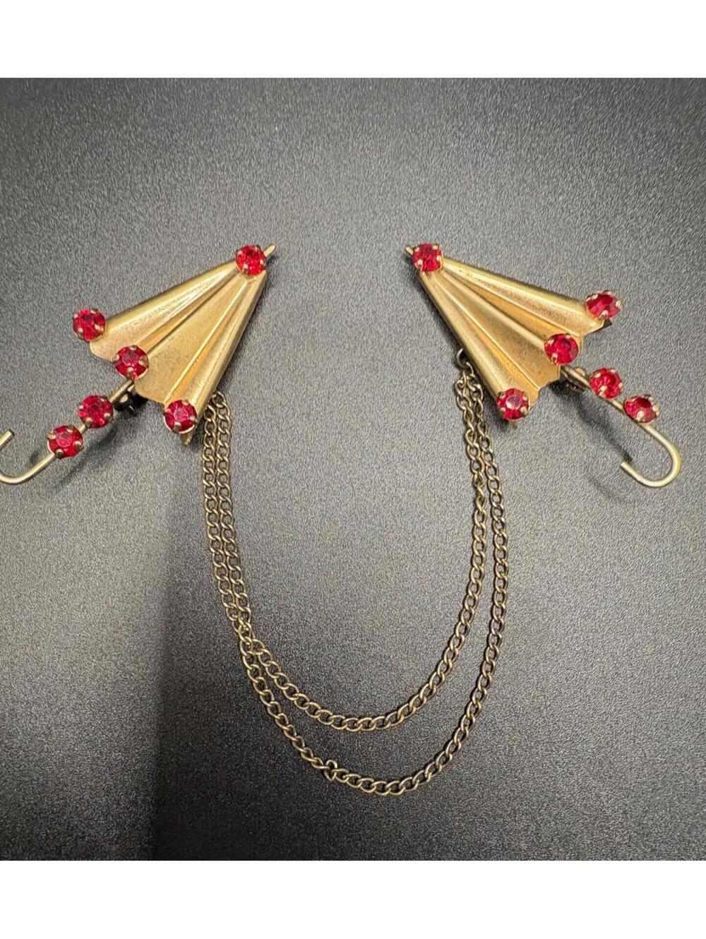 Vintage Sterling Umbrella Sweater Guard/ Brooch